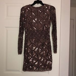 Gianni Bini Mauve Sequined Party Dress